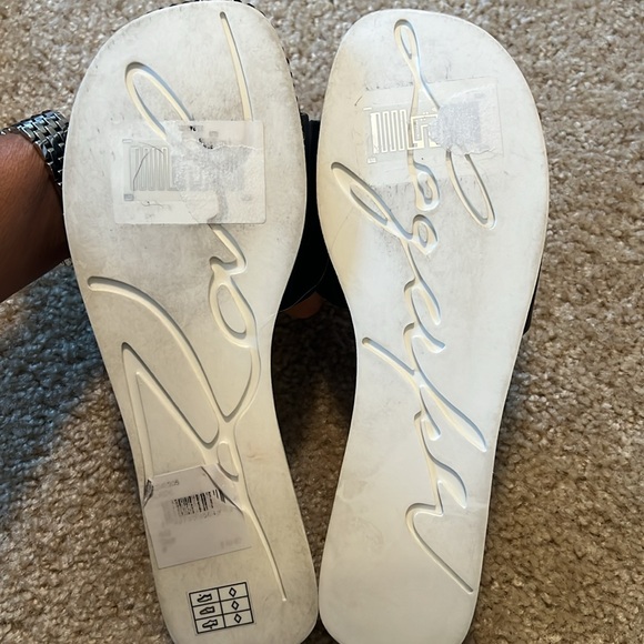 Karl Lagerfeld Jeslyn Patch logo slide sandal black rhinestone shoe size 9 - Picture 7 of 7